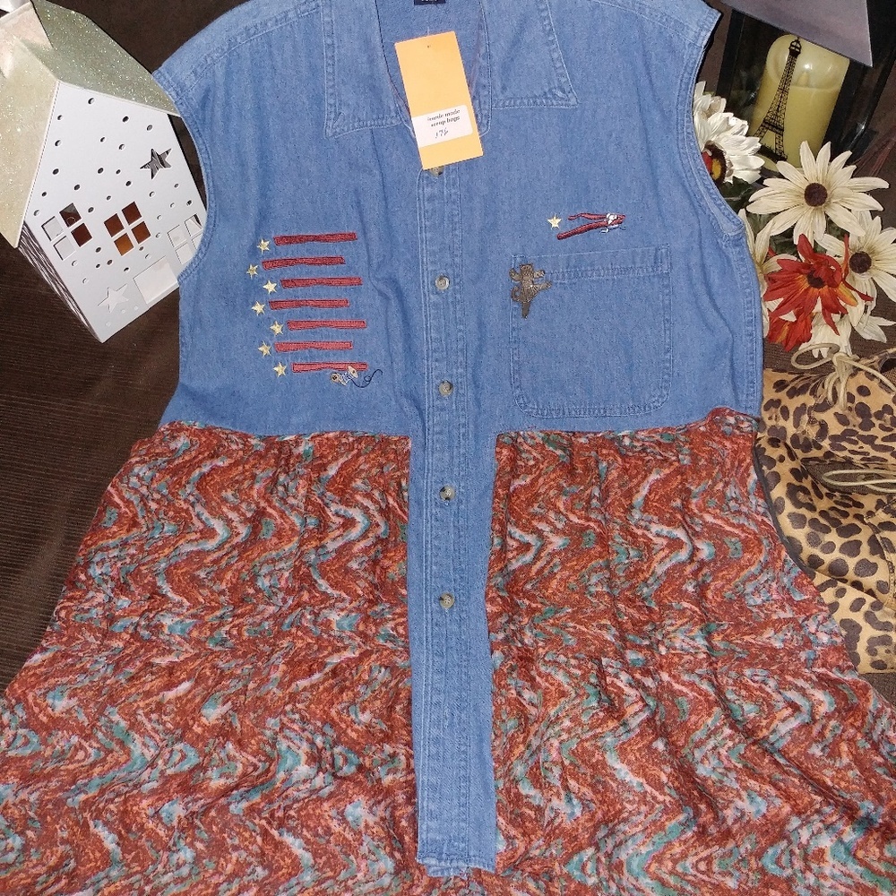 176 jeaniemade size large jean vest